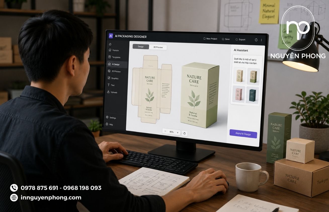 Ứng dụng AI thiết kế hộp giấy 